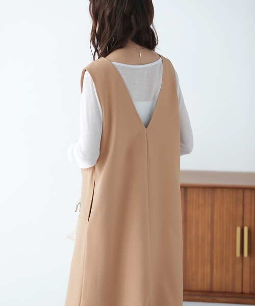 nouvellemoi（ヌーベルモイ）の「前後2WAYジャンパースカート（ジャンパースカート・レディース・ライトグリーン/ベージュ/ブラック/ホワイト系その他・L/M/S）」の8枚目の写真