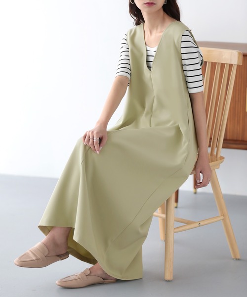 nouvellemoi（ヌーベルモイ）の「前後2WAYジャンパースカート（ジャンパースカート・レディース・ライトグリーン/ベージュ/ブラック/ホワイト系その他・L/M/S）」の10枚目の写真