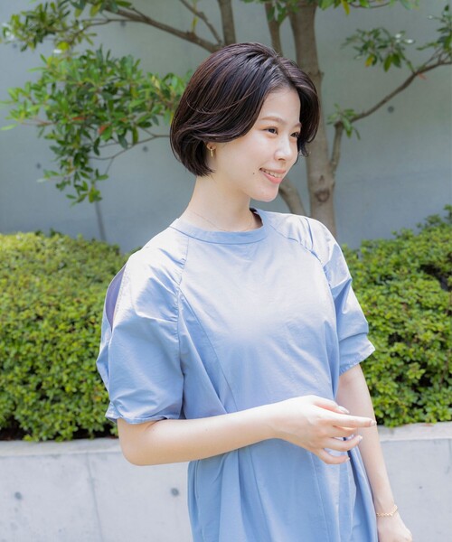 Ray BEAMS（レイビームス）の「Ray BEAMS / ショルダー スリット ワンピース（ワンピース・レディース・ブラック/クリーム/ライトブルー・0/1）」の19枚目の写真