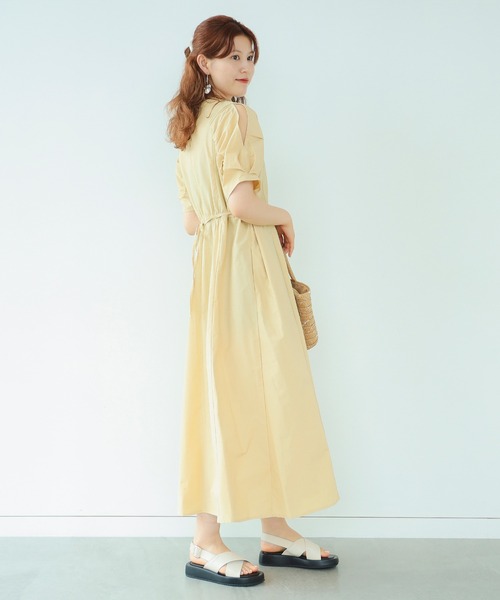 Ray BEAMS（レイビームス）の「Ray BEAMS / ショルダー スリット ワンピース（ワンピース・レディース・ブラック/クリーム/ライトブルー・0/1）」の3枚目の写真