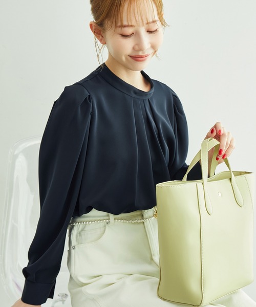 ROPE' PICNIC(ロペピクニック)の「白からの解放!多機能ブラウス/タックボリュームブラウス(シャツ/ブラウス・レディース・オフホワイト/ピンク系その他/ネイビー・36/38)」の10枚目の写真