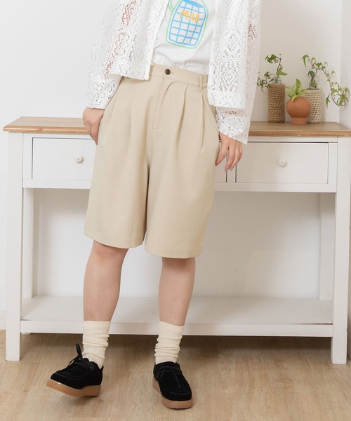 POU DOU DOU(プードゥドゥ)の「ボリュームタックハーフパンツ(その他パンツ・レディース・モカ/ライトブルー/ライトベージュ・3)」の4枚目の写真