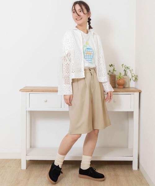 POU DOU DOU(プードゥドゥ)の「ボリュームタックハーフパンツ(その他パンツ・レディース・モカ/ライトブルー/ライトベージュ・3)」の9枚目の写真