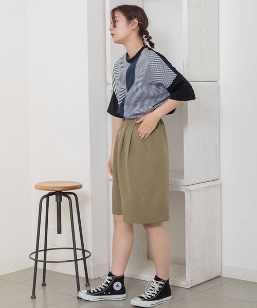 POU DOU DOU(プードゥドゥ)の「ボリュームタックハーフパンツ(その他パンツ・レディース・モカ/ライトブルー/ライトベージュ・3)」の21枚目の写真