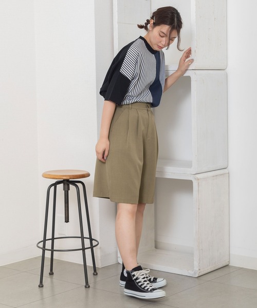 POU DOU DOU(プードゥドゥ)の「ボリュームタックハーフパンツ(その他パンツ・レディース・モカ/ライトブルー/ライトベージュ・3)」の22枚目の写真