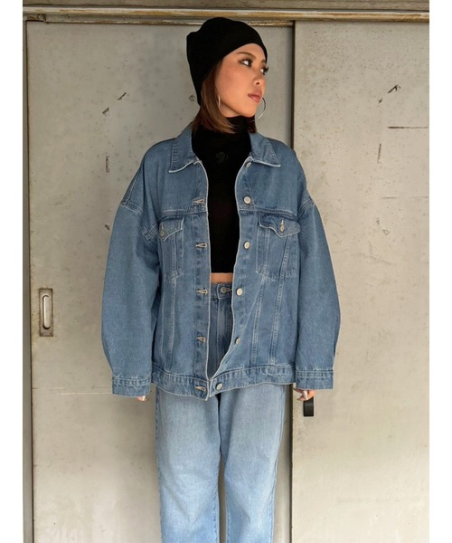 EGOIST（エゴイスト）の「オーバーサイズデニムジャケット（デニムジャケット・レディース・ブルー/サックスブルー・FREE）」の3枚目の写真