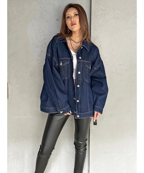 EGOIST（エゴイスト）の「オーバーサイズデニムジャケット（デニムジャケット・レディース・ブルー/サックスブルー・FREE）」の12枚目の写真