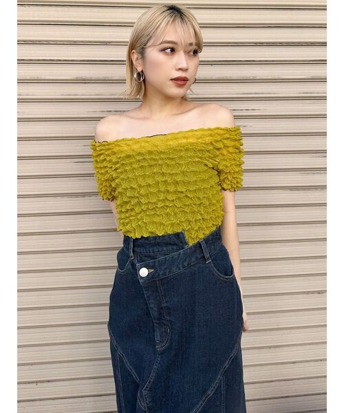 MURUA(ムルーア)の「ウォッシュドデニムマーメイドスカート(デニムスカート・レディース・アイボリー/ブルー・1/2)」の7枚目の写真