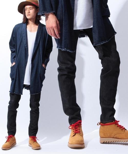 MONKEY TIME(モンキータイム)の「<monkey time>∴ セルビッチデニムスキニーパンツ(デニムパンツ・メンズ・ネイビー・LARGE/MEDIUM/SMALL/X-LARGE)」の1枚目の写真