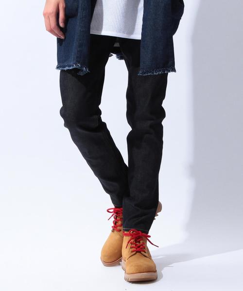 MONKEY TIME(モンキータイム)の「<monkey time>∴ セルビッチデニムスキニーパンツ(デニムパンツ・メンズ・ネイビー・LARGE/MEDIUM/SMALL/X-LARGE)」の3枚目の写真