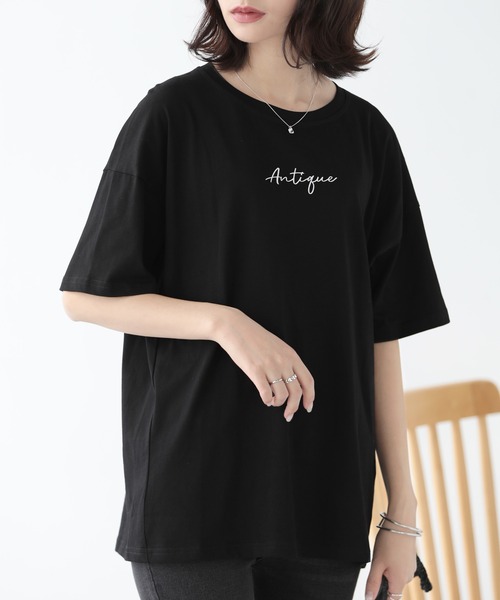 SUNFLOWER EIGHT(サンフラワーエイト)の「ロゴTシャツ(Tシャツ/カットソー・レディース・ホワイト/ブラック/ブルー/ベージュ・M/L)」の1枚目の写真