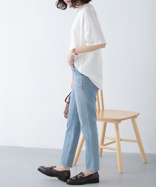 SUNFLOWER EIGHT(サンフラワーエイト)の「ロゴTシャツ(Tシャツ/カットソー・レディース・ホワイト/ブラック/ブルー/ベージュ・M/L)」の5枚目の写真