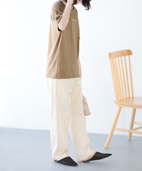 SUNFLOWER EIGHT(サンフラワーエイト)の「ロゴTシャツ(Tシャツ/カットソー・レディース・ホワイト/ブラック/ブルー/ベージュ・M/L)」の13枚目の写真