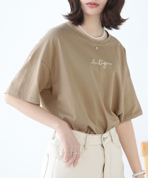 SUNFLOWER EIGHT(サンフラワーエイト)の「ロゴTシャツ(Tシャツ/カットソー・レディース・ホワイト/ブラック/ブルー/ベージュ・M/L)」の14枚目の写真