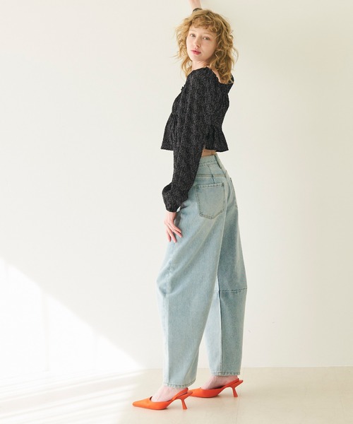 coca(coca)(コカ)の「ランダムドットシャーリングブラウス(シャツ/ブラウス・レディース・アイボリー/ブラック・L/M)」の4枚目の写真