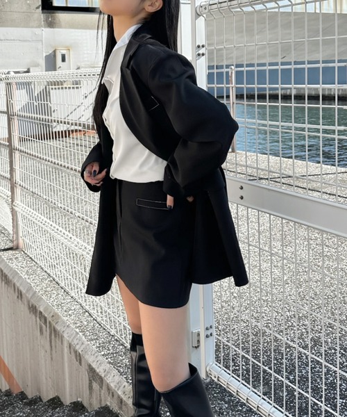 Louis Vuitton モノグラムステッチ入りサンドグレー ミニスカートM Louis Vuitton モノグラムステッチ入りサンドグレー ミニスカートM