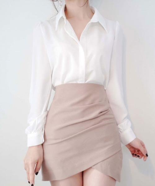 VIVID LADY(ビビッドレディー)の「ボタン付きリボンタイブラウス(シャツ/ブラウス・レディース・バイオレット/ピンク/アイボリー/ブラック・FREE)」の11枚目の写真