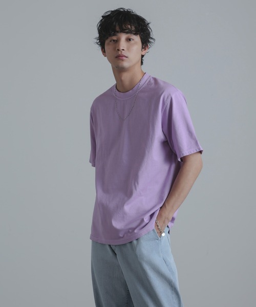 Yonetomi(ヨネトミ)の「YONETOMI/別注 Yonetomi NEW BASIC T-SHIRT(Tシャツ/カットソー・メンズ・ブラック/ブルーグリーン/ホワイト/チャコール/イエロー/パープル/オレンジ・2/3)」の6枚目の写真