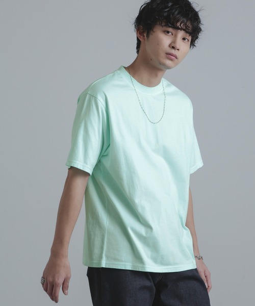 Yonetomi(ヨネトミ)の「YONETOMI/別注 Yonetomi NEW BASIC T-SHIRT(Tシャツ/カットソー・メンズ・ブラック/ブルーグリーン/ホワイト/チャコール/イエロー/パープル/オレンジ・2/3)」の5枚目の写真