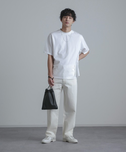 Yonetomi(ヨネトミ)の「YONETOMI/別注 Yonetomi NEW BASIC T-SHIRT(Tシャツ/カットソー・メンズ・ブラック/ブルーグリーン/ホワイト/チャコール/イエロー/パープル/オレンジ・2/3)」の11枚目の写真