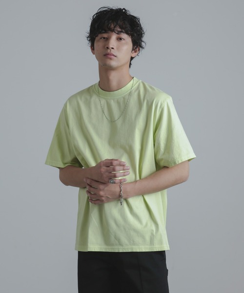 Yonetomi(ヨネトミ)の「YONETOMI/別注 Yonetomi NEW BASIC T-SHIRT(Tシャツ/カットソー・メンズ・ブラック/ブルーグリーン/ホワイト/チャコール/イエロー/パープル/オレンジ・2/3)」の13枚目の写真
