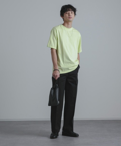 Yonetomi(ヨネトミ)の「YONETOMI/別注 Yonetomi NEW BASIC T-SHIRT(Tシャツ/カットソー・メンズ・ブラック/ブルーグリーン/ホワイト/チャコール/イエロー/パープル/オレンジ・2/3)」の14枚目の写真