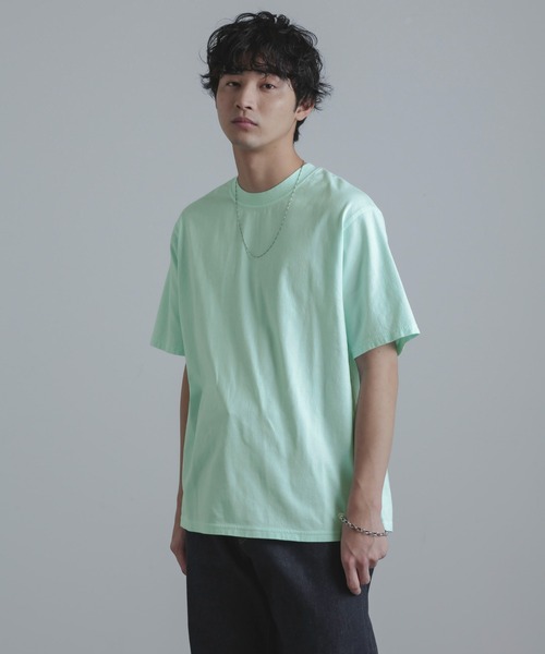 Yonetomi(ヨネトミ)の「YONETOMI/別注 Yonetomi NEW BASIC T-SHIRT(Tシャツ/カットソー・メンズ・ブラック/ブルーグリーン/ホワイト/チャコール/イエロー/パープル/オレンジ・2/3)」の19枚目の写真