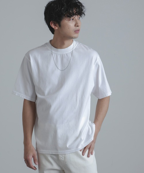 Yonetomi(ヨネトミ)の「YONETOMI/別注 Yonetomi NEW BASIC T-SHIRT(Tシャツ/カットソー・メンズ・ブラック/ブルーグリーン/ホワイト/チャコール/イエロー/パープル/オレンジ・2/3)」の8枚目の写真