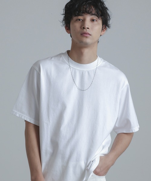 Yonetomi(ヨネトミ)の「YONETOMI/別注 Yonetomi NEW BASIC T-SHIRT(Tシャツ/カットソー・メンズ・ブラック/ブルーグリーン/ホワイト/チャコール/イエロー/パープル/オレンジ・2/3)」の9枚目の写真