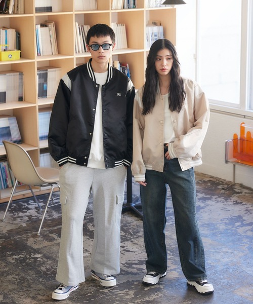 ENVYM（アンビー）の「ラインスタジャン（スタジャン・レディース・ベージュ/ブラック・MEDIUM/SMALL）」の16枚目の写真