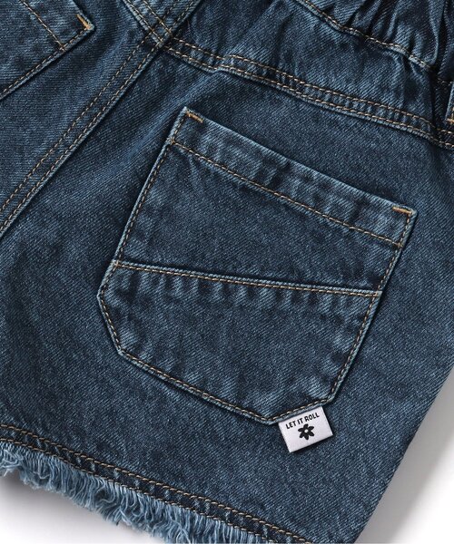 BREEZE（ブリーズ）の「フリンジショートパンツ_デニム（デニムパンツ・キッズ・ネイビー/ピンク/ブルー/オフホワイト/サックスブルー・80/90/100/110/120/130/140）」の7枚目の写真