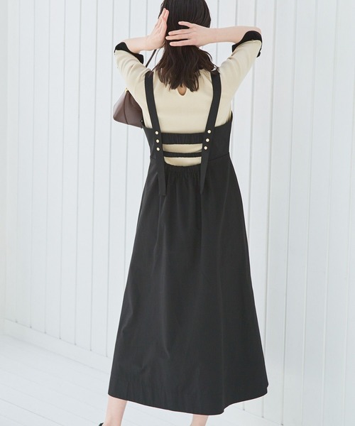 Andemiu（アンデミュウ）の「タックベアジャンスカ111465（ジャンパースカート・レディース・ブラック/グリーン/ブラウン・FREE）」の6枚目の写真