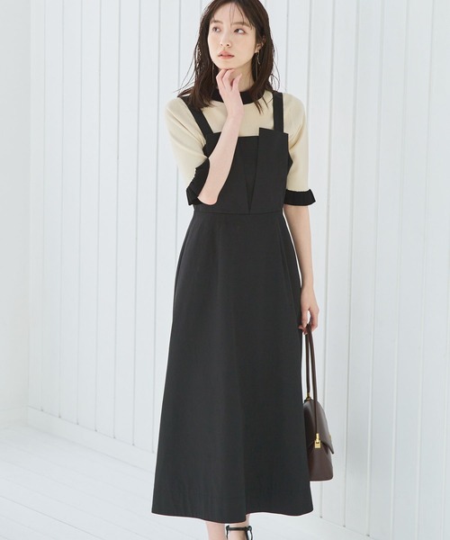 Andemiu（アンデミュウ）の「タックベアジャンスカ111465（ジャンパースカート・レディース・ブラック/グリーン/ブラウン・FREE）」の4枚目の写真