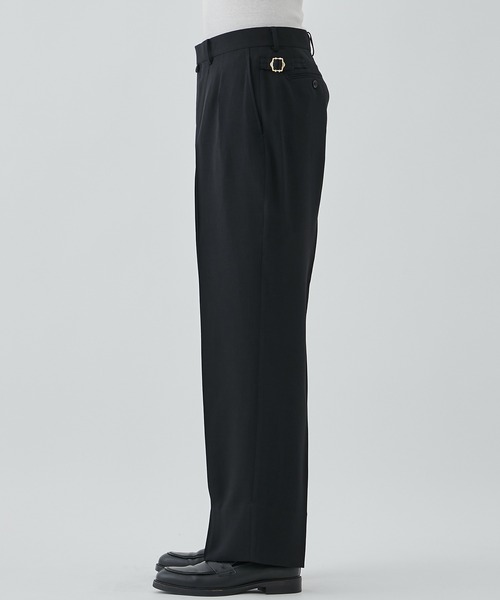 RAINMAKER(レインメーカー)の「【RAINMAKER/レインメーカー】MELANGE TWILL WIDE TROUSERS(スラックス・メンズ・ネイビー/ブラック・4/3)」の5枚目の写真