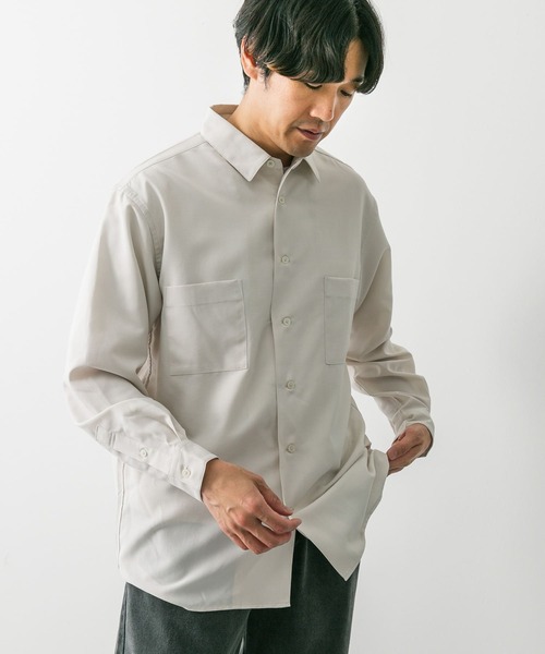 URBAN RESEARCH DOORS（アーバンリサーチドアーズ）の「『吸水速乾』セオアルファダブルポケットロングスリーブシャツ（シャツ/ブラウス・メンズ・オフホワイト/ネイビー/オリーブ・MEDIUM/LARGE）」の8枚目の写真