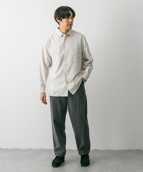 URBAN RESEARCH DOORS（アーバンリサーチドアーズ）の「『吸水速乾』セオアルファダブルポケットロングスリーブシャツ（シャツ/ブラウス・メンズ・オフホワイト/ネイビー/オリーブ・MEDIUM/LARGE）」の9枚目の写真