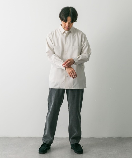 URBAN RESEARCH DOORS（アーバンリサーチドアーズ）の「『吸水速乾』セオアルファダブルポケットロングスリーブシャツ（シャツ/ブラウス・メンズ・オフホワイト/ネイビー/オリーブ・MEDIUM/LARGE）」の10枚目の写真