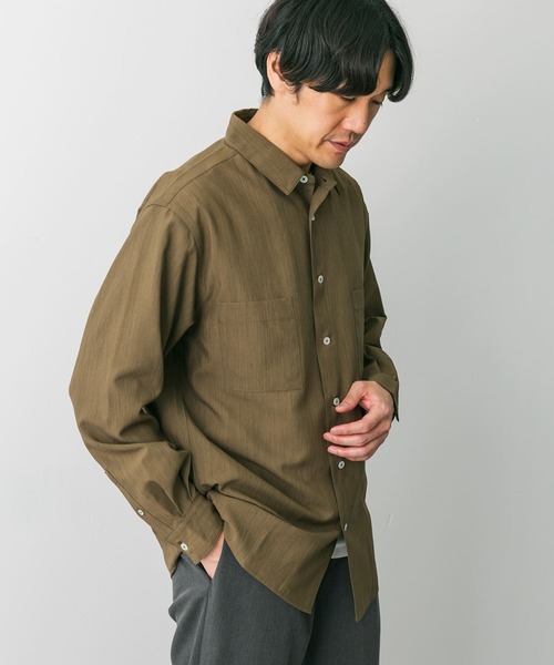 URBAN RESEARCH DOORS（アーバンリサーチドアーズ）の「『吸水速乾』セオアルファダブルポケットロングスリーブシャツ（シャツ/ブラウス・メンズ・オフホワイト/ネイビー/オリーブ・MEDIUM/LARGE）」の12枚目の写真