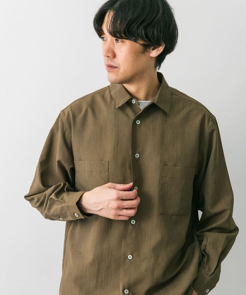 URBAN RESEARCH DOORS（アーバンリサーチドアーズ）の「『吸水速乾』セオアルファダブルポケットロングスリーブシャツ（シャツ/ブラウス・メンズ・オフホワイト/ネイビー/オリーブ・MEDIUM/LARGE）」の13枚目の写真