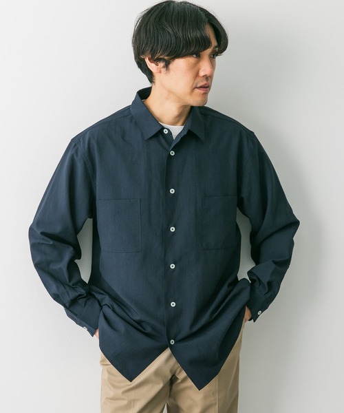 URBAN RESEARCH DOORS（アーバンリサーチドアーズ）の「『吸水速乾』セオアルファダブルポケットロングスリーブシャツ（シャツ/ブラウス・メンズ・オフホワイト/ネイビー/オリーブ・MEDIUM/LARGE）」の19枚目の写真