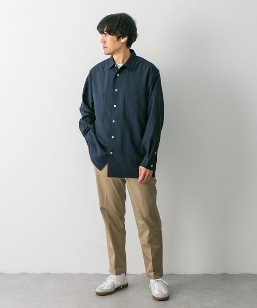 URBAN RESEARCH DOORS（アーバンリサーチドアーズ）の「『吸水速乾』セオアルファダブルポケットロングスリーブシャツ（シャツ/ブラウス・メンズ・オフホワイト/ネイビー/オリーブ・MEDIUM/LARGE）」の22枚目の写真