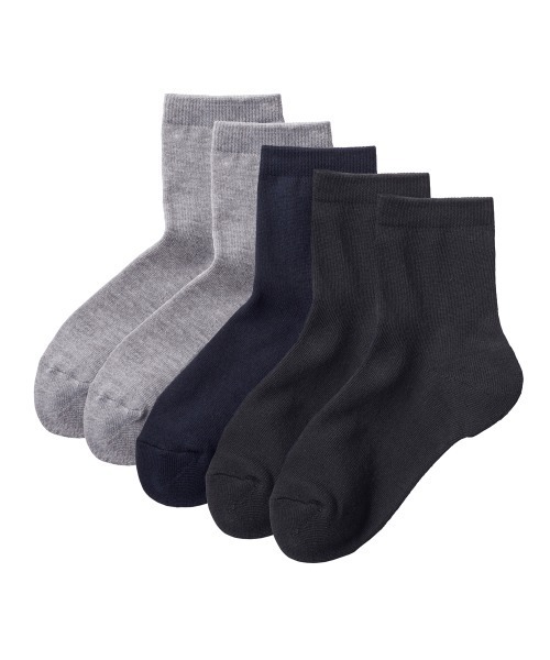 GUNZE（グンゼ）の「GUNZE BASIC/グンゼベーシック 5足組 靴下  クルー丈（ソックス/靴下・レディース・その他1/ブラック・23-25）」の2枚目の写真