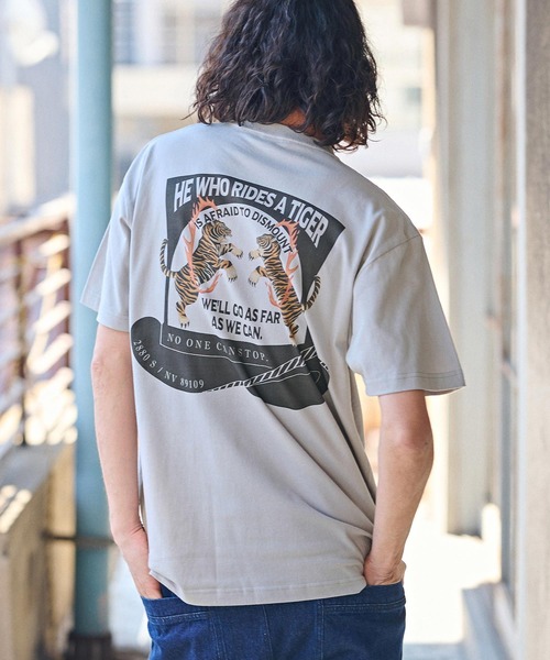 CAMBIO(カンビオ)の「mt8939- スタンダードシルエットプリントTシャツ(Tiger)(Tシャツ/カットソー・メンズ・グレー/ホワイト/スミクロ・S/M/L/XL)」の5枚目の写真