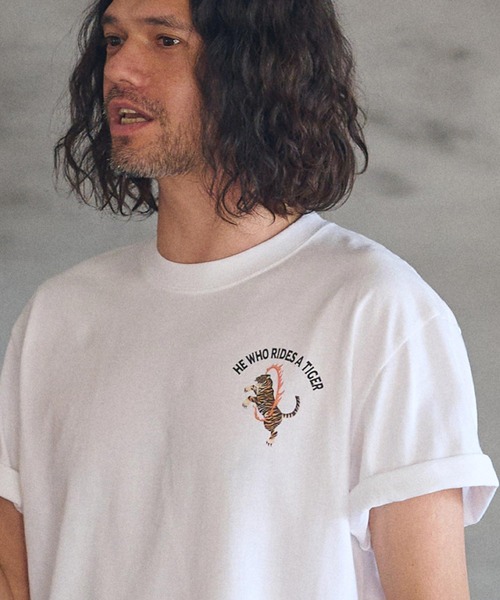 CAMBIO(カンビオ)の「mt8939- スタンダードシルエットプリントTシャツ(Tiger)(Tシャツ/カットソー・メンズ・グレー/ホワイト/スミクロ・S/M/L/XL)」の12枚目の写真