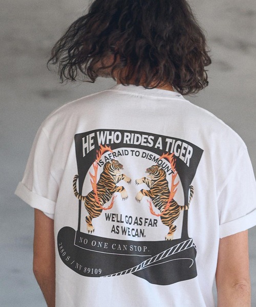 CAMBIO(カンビオ)の「mt8939- スタンダードシルエットプリントTシャツ(Tiger)(Tシャツ/カットソー・メンズ・グレー/ホワイト/スミクロ・S/M/L/XL)」の13枚目の写真