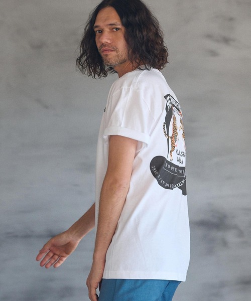 CAMBIO(カンビオ)の「mt8939- スタンダードシルエットプリントTシャツ(Tiger)(Tシャツ/カットソー・メンズ・グレー/ホワイト/スミクロ・S/M/L/XL)」の14枚目の写真