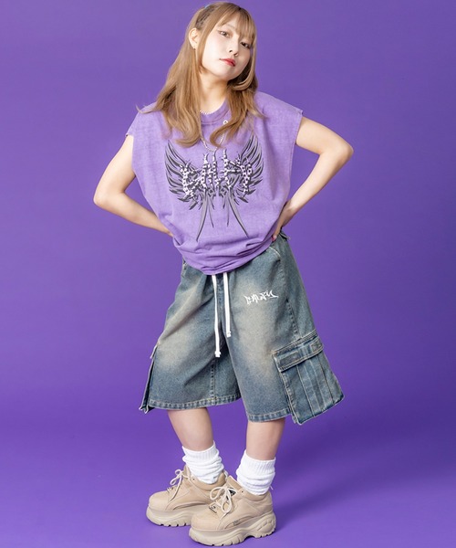 GALFY（ガルフィー）の「【GALFY/ガルフィー】ダーティーカーゴショーツ（カーゴパンツ・メンズ・ブラウン/ブルー/ブラック・L/XL）」の19枚目の写真