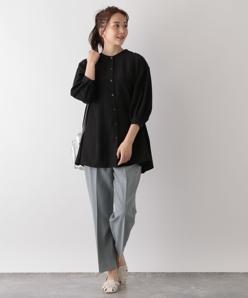 ワンダフルワールド　かつらぎ素材のブラウスです。春先のジャケット代わりに❣️ GLOBAL WORK（グローバルワーク）の「さらさら防シワバックプリーツ