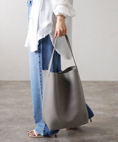 GUSCIO（グッシオ）の「【グッシオベーシック】ワンショルダートートバッグ（トートバッグ・レディース・アイボリー/ブラック/グレー/ベージュ/ブラック系その他/ダークブラウン・FREE）」の15枚目の写真