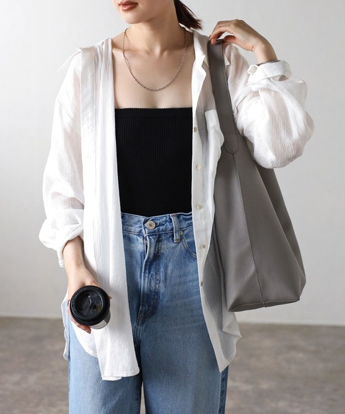 GUSCIO（グッシオ）の「【グッシオベーシック】ワンショルダートートバッグ（トートバッグ・レディース・アイボリー/ブラック/グレー/ベージュ/ブラック系その他/ダークブラウン・FREE）」の16枚目の写真